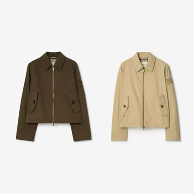 burberry ekd embroidered gabardine harrington jacket